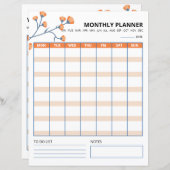 毎月のプランナー印刷可能テンプレート (正面/裏面)