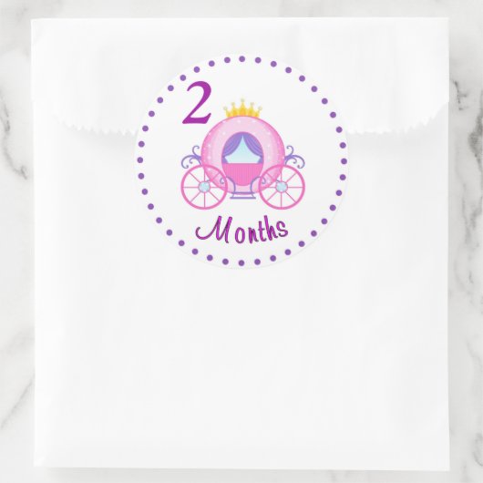 毎月のベビーステッカスタムクパーソナライズされた ラウンドシール (バッグ)