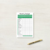 毎月の予算追跡itメモの投稿 ポストイット (デスク上)