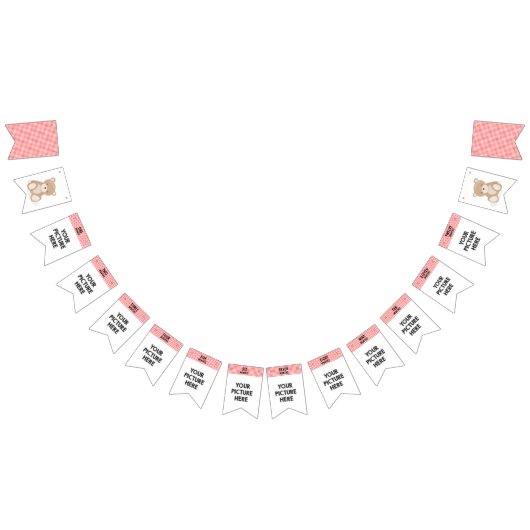 毎月の写真バナー最初の誕生日テディベア バンティングフラッグ (全)