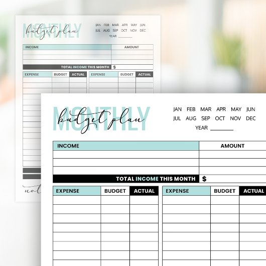 毎月の収支予算計画メモ帳 ノートパッド