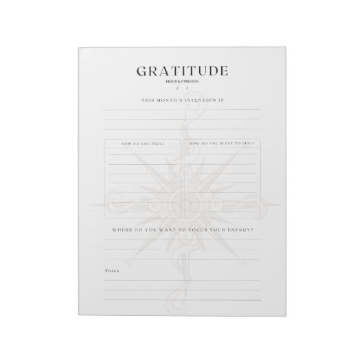 毎月の感謝ジャーナルテンプレート ノートパッド (回転)