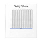 毎月の投薬タッカーメモ帳 ノートパッド (正面)