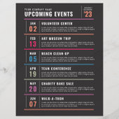 毎月の次回カレンダーのイベントスケジュール チラシ (正面)