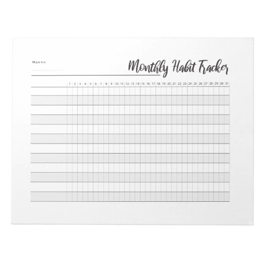 毎月の習慣の追跡メモ帳 ノートパッド (正面)