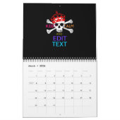 毎月パーソナライズされた保のCALMとテキストスカル カレンダー (3月 2026)