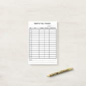 毎月パーソナライズされた請求トラッカー ポストイット (デスク上)
