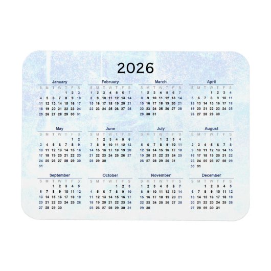 毎月2026カレンダーマグネットテクスチャ マグネット (横)