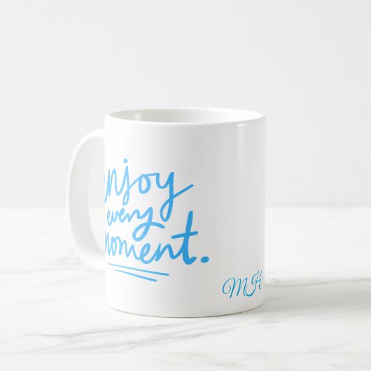 毎楽しむ時 |赤ちゃんの青 コーヒーマグカップ (正面左)