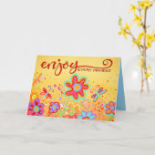 毎楽しむ瞬間蝶と花 カード (黄色い花)