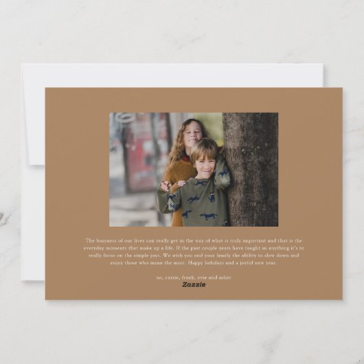 毎瞬間を大切に写真クリスマス シーズンカード (裏面)