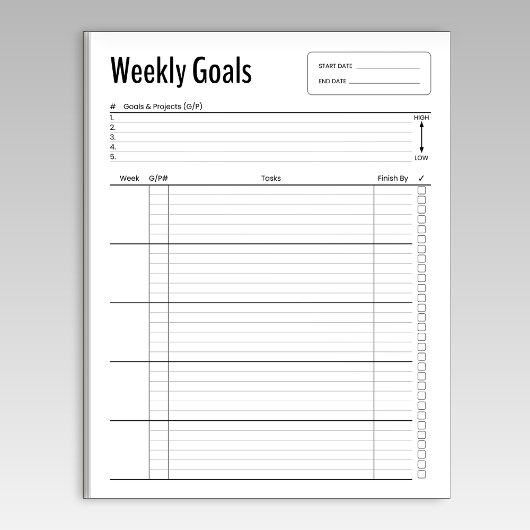 毎週のゴールメモ帳 ノートパッド