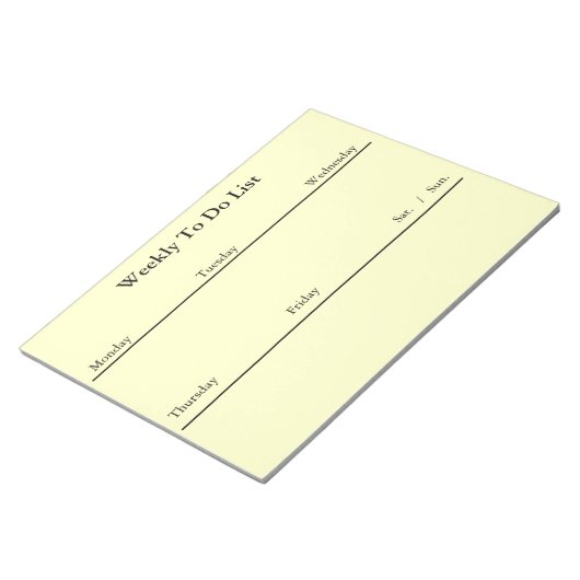 毎週のタスク一覧メモ帳(白) ノートパッド (アングル)