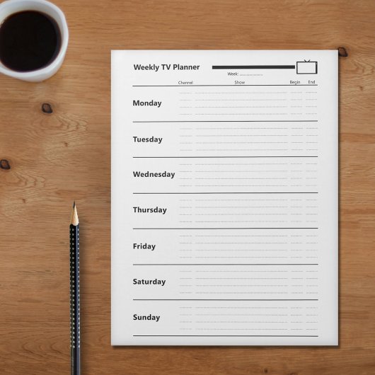 毎週のテレビプランナー ノートパッド