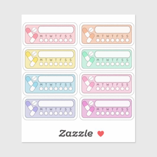 毎週のビタミン剤の追跡薬ピルリマインダー シール (シート)