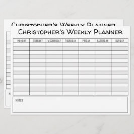 毎週のプランナーで名前を付けてカスタマイズする シーズンカード