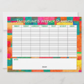 毎週のプランナーで名前を付けてカスタマイズする シーズンカード (裏面)