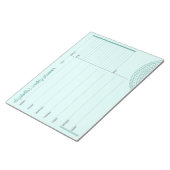 毎週のプランナーと名前をカスタムする-ティール（緑がかった色）緑 ノートパッド (アングル)