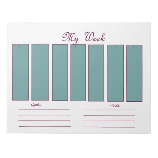 毎週のプランナーの切れ目 ノートパッド (正面)