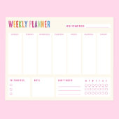 毎週のプランナーカラフル文字メモ帳 ノートパッド