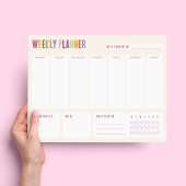 毎週のプランナーカラフル文字メモ帳 ノートパッド