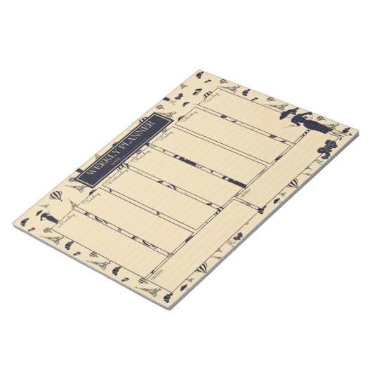 毎週のプランナークラシックヴィンテージファッションメモ帳 ノートパッド (アングル)