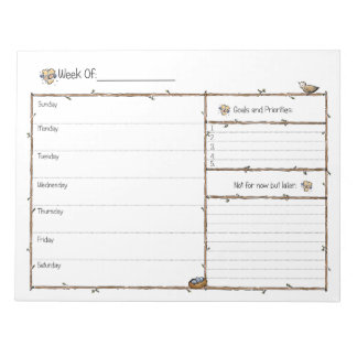 毎週のプランナーメモ帳 ノートパッド
