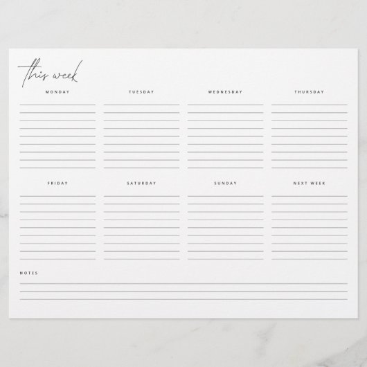 毎週のプランナー未適用のカレンダー (正面)