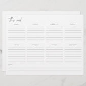 毎週のプランナー未適用のカレンダー (正面/裏面)