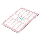 毎週のプランナー毎日リストするピンクのティール(緑がかった色)星 ノートパッド (アングル)