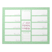 毎週のプランナー毎日To Doリストのやる気を起こさせる引用文 ノートパッド (正面)