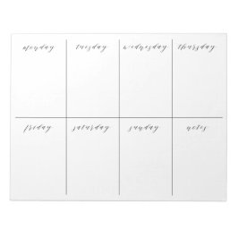 毎週のプランナー空白のカレンダー ノートパッド