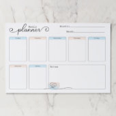 毎週のプランナー開催者のカレンダーの破遠くに裂 ペーパーパッド (正面)