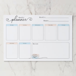 毎週のプランナー開催者のカレンダーの破遠くに裂 ペーパーパッド