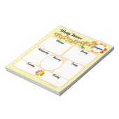 毎週のプランナー黄色のメモ帳とオレンジ色の花 ノートパッド (回転)