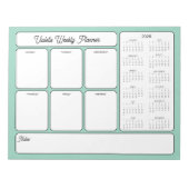 毎週のプランナー2026カレンダー任意の色を実行する ノートパッド (正面)