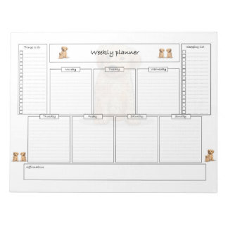毎週のプランナー(ゴールとショッピングリスト) ノートパッド