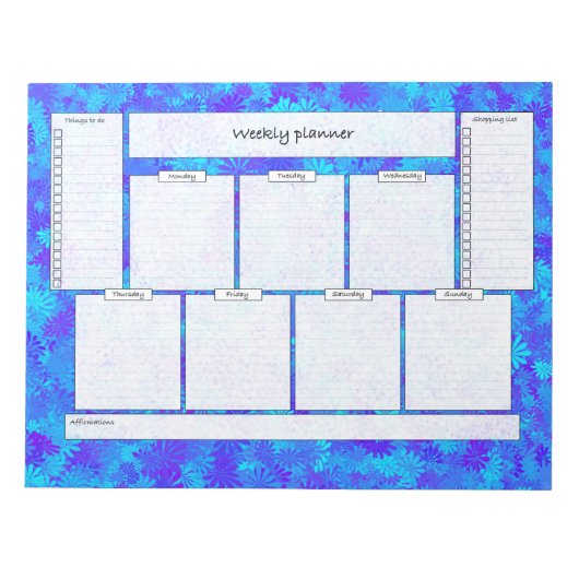 毎週のプランナー(ゴールとショッピングリスト) ノートパッド (正面)