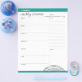 毎週のプランナー(名前をカスタムすると色) チラシ (シングル)