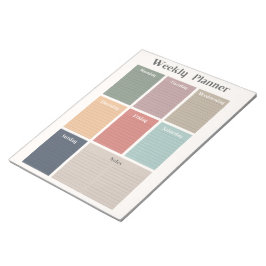 毎週のプランナー、日曜日の開始 ノートパッド