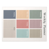 毎週のプランナー、日曜日の開始 ノートパッド (正面)