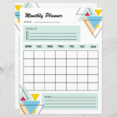 毎週のプランナー | 毎月のプランナーテンプレート (正面/裏面)