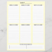 毎週のプランナー | To-Doリスト(黄色) チラシ (裏面)