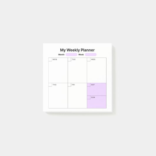 毎週の勉強プランナー ポストイット (正面)
