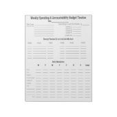 毎週の支出とアカウンタビリティ予算 ノートパッド (回転)