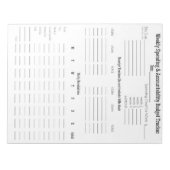 毎週の支出とアカウンタビリティ予算 ノートパッド (正面)