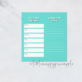 毎週の食事プランナーと食料品一覧メモ帳 ノートパッド