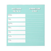 毎週の食事プランナーと食料品一覧メモ帳 ノートパッド (正面)