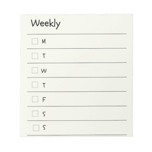 毎週をスタイリッシュに整理しよう ノートパッド (正面)