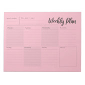 毎週、毎日、オーガナイザーメモ帳 ノートパッド (正面)